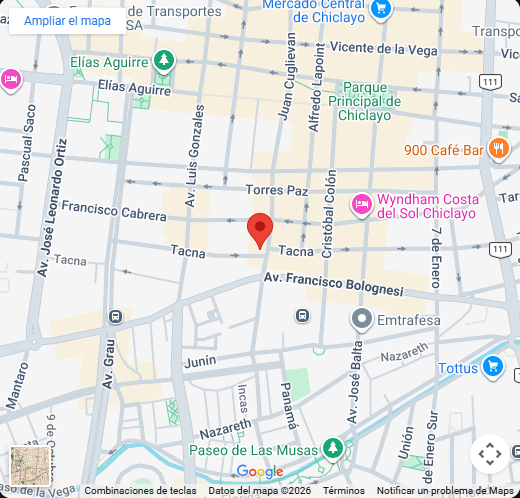 Ubicación Calle Tacna 575 - Chiclayo